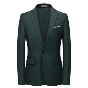 Mens Solid Business Blazer Notch Lapel Casual Suit Jacket Formal Fashion Wedding Coat Male 2026 Single Breasted Blazer 1 Piece