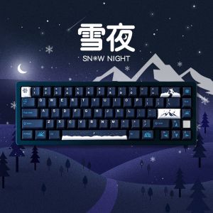 GMK Snowy Night Keycaps 129 Keys Cherry Profile DYE-SUB Personalized GMK Keycaps For Mechanical KeyboardGame Mechanical Keyboard