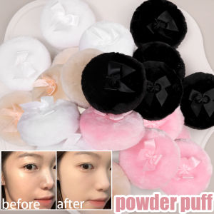 【Grilrigrin】Ultra Soft Large Fluffy Powder Puff Washable Reusable Velour Face Body Powder Puff Loose Powder Puffs Wet Dry Makeup Tool