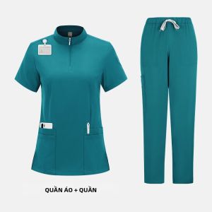Bộ Đồ Y Tế Chuyên Nghiệp Dành Cho Nữ Bộ Đồng Phục Y Tá Bác Sĩ Trang Phục Phẫu Thuật Lâm Sàng Quần Áo Phòng Thí Nghiệm Quần Áo Polyester Thoáng Khí Quần Áo Bảo Hộ Lao Động Cho Spa Thẩm Mỹ Viện