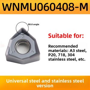 Fast Feed Blade CNC Milling Tool 90 Degree Blade Disk WNMU080608 Hex Stainless Steel Milling Particle 040304 Hardware Tools