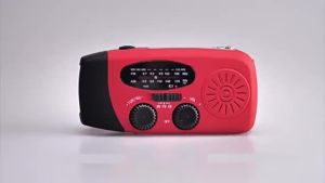 Đài Phát Thanh Khẩn Cấp Ngoài Trời Năng Lượng Mặt Trời Quay Tay Dynamo FM/AM/NOAA Với Bộ Sạc Điện Thoại 2000mAh Đèn Pin Đèn SOS Dùng Cho Cắm Trại