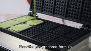 Máy làm bánh tổ ong waffle bánh kẹp vuông 10 bánh công nghiệp