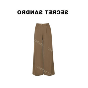 Oajer Flagship Store High Waist Khaki Denim Pants Vintage Style Womens Premium Fashion Autumn Season Wide Leg Long Trousers
