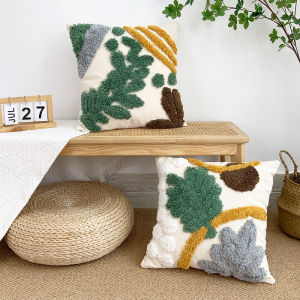 Decoration Leaf Bohemian Cushion Cover 30x50cm 45x45cm Moroccan Tufted Loop Plush Throw Pillow Case For Living Room Sofa Decor