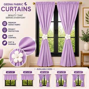 PARES PARES na Kulay ng Kurtina Plain Lavender Non Ring Curtain House & School Decoration - Door Window Shelves Board Divider Barrier even in Vehicles can use to cover from sunlight (from small size curtain to big sizes)