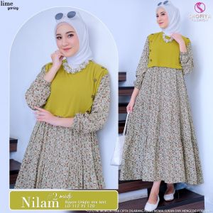 NILAM MIDI #2 DRESS BY SHOFIYA FASHION LD 112 CM ETNIK MOTIF FLOWER VINTAGE DAN POLOS PREMIUM RAYON UNIQL* MIX KNIT HQ KEKINIAN MODEL TERBARU