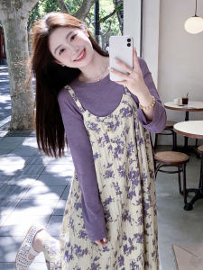 LIRUSHAN | Gentle Style Beautiful Floral Maxi Dress Summer New 2026 Purple