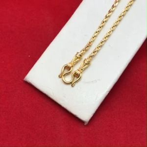 สร้อยคอทองลายเกลียวเชือกหัวจรวด 24 นิ้ว เทียบเท่า 1 บาท ชุบทอง สร้อยแฟชั่น งานสวย ใส่ได้ทุกโอกาส รูปถ่ายจากสินค้าจริง