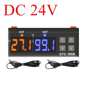 STC-3008 Temperature Controller Two Relay Output Thermoregulator Dual Digital Thermostat With Heater Cooler 12V 24V 110-220V