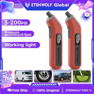 New 2 Pack ETENWOLF T300 Tire Air Pressure Gauge Calibrated to ANSI B40.7 Grade 2A Auto Motorcycle Tyre Pressure Gauge 3-200 PSI