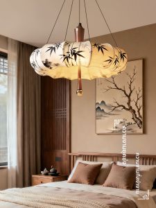DENGMEIYOUPIN|Song Aesthetic Bamboo Leaf Pattern Chandelier