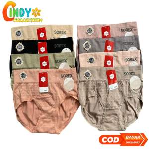 6 PCS CELANA DALAM WANITA DEWASA SOREX 35716 RAJUT MIDI CORAK RANDOM