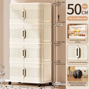 ZHUOLESHI | Foldable Large Capacity Sliding Door Storage Cabinet