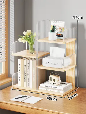 Modern Minimalist Desktop Storage Rack Multi-layer Small Bookcase for Bedroom Office Living Room Simple Table Cabinet