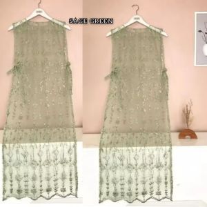 Khalis Hijab - Long Vest Cardigan Keondangan Vest Berukat Wanita Terbaru