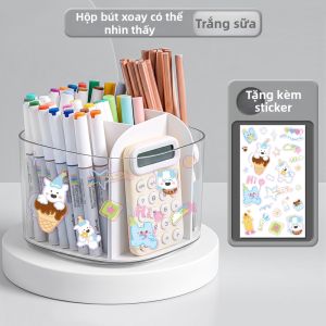 deli | Hộp Đựng Bút Dung Lượng Lớn Có Thể Xoay 360 Độ Thiết Kế Tầng