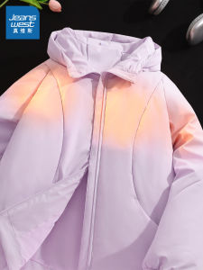 Áo Khoác Cotton Dày Màu Tím Cho Nữ Mùa Đông 2025 Áo Khoác Cotton Ấm Áp Rộng Rãi Độc Đáo Thời Trang Áo Khoác Ngoài