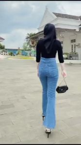 Celana Cutbray jeans wanita Celana kulot wanita high waist jeans terbaru