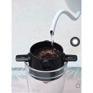 Mini Portable Pour-Over Coffee Drippers (Black/White/Brown)