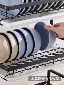 ชั้นเก็บจาน ชั้นเก็บของในครัว ที่คว่ำจานเหล็ก