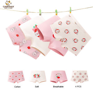 4Pcs/Pack Soft Childrens Underwear Cotton Kids Boxer Shorts Panties For Girl Lovely Rabbit Cartoon Girls Boyshort Aged 2-11
