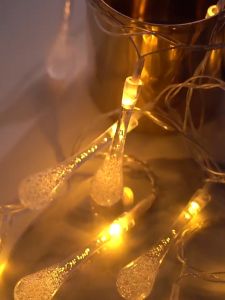 Outdoor Waterproof Solar String Light Water Droplets Shape Multicolor Decorative For Christmas Garden Tree Wedding Party LED Lights