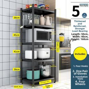 Detachable Durable Microwave Oven and Pot Storage Rack Multi-level