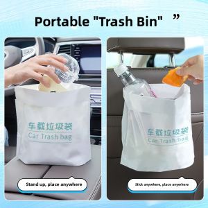 MONLEYTA | Portable Self-Standing Car Trash Bag Disposable Cleaning Bag Odorless Stick-On Vehicle Garbage Can Manlieta X0623135140