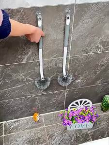 〔P〕Wall-mounted S-type Toilet Brush No Dead Corners Long Handle Corner Brush Soft Hair Squatting Toilet Cleaning Brush