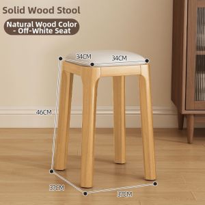 ZHUSHANXIA | Stackable Soft-Padded Solid Wood Stool