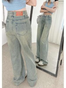 กางเกงยีนส์ทรงหลวมเอวสูงทรงตรงสำหรับผู้หญิง กางเกงขายาวทรงหลวมสีอ่อน กางเกงขายาวทรงขากว้างสำหรับผู้หญิง ทรงหลวม ทรงเข้ารูป กางเกงยีนส์ทรงหลวมสำหรับผู้หญิง