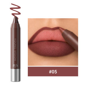 Matte Soft Mist Lip Liner Stick 8 Màu Sắc Mịn Màng Không Bám Dính Son Môi Màu Sô Cô La Dễ Dàng Thoa Trang Điểm Môi Lâu Trôi