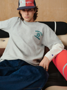 Champion | Áo Thun In Mới Thiết Kế Mùa Hè Giả Lớp Bằng Cotton