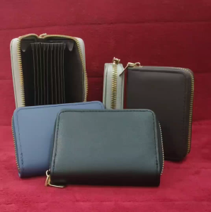 Business Card Holder Wallet ID Credit Card Case PU Leather Cardholder Portable Wallet Zipper Wallet Card Case