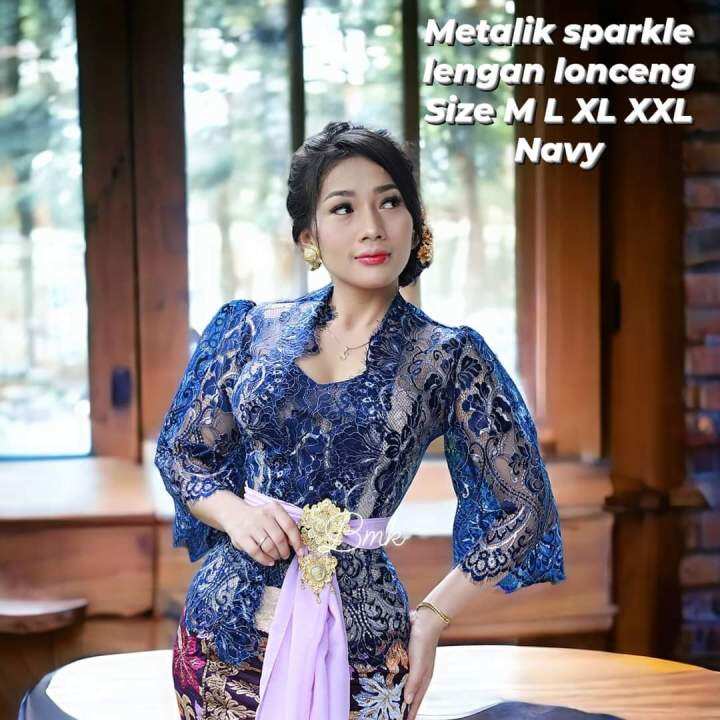 Kebaya Jadi Brokat Metalic Sparkle Lengan Lonceng | Lazada Indonesia