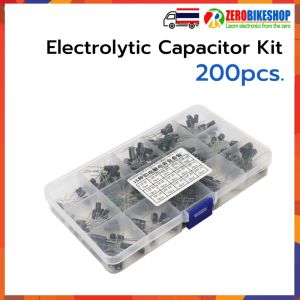 ชุดตัวเก็บประจุแบบอิเล็กโทรไลต์ 200 ชิ้น 200 ชิ้น 15 ค่า 0.1UF-220UF 10V/16V/25V สำหรับไฟฟ้าและสต็อกเพลิน