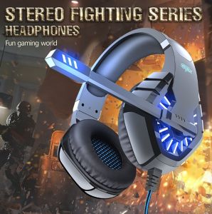 OVLENG GT82 Stereo High Power Bass Ergonomic Design LED Effect Gaming Headphones with Rotatable Microphone 3.5mm Jack