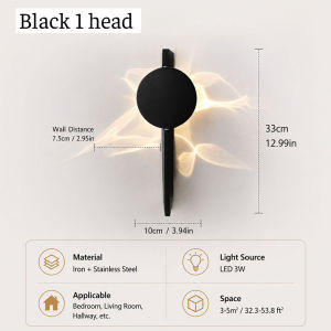 Modern LED Wall Lamp Stainless Rotating Wall Light Creative Shadow Mood Light Hotel Living Room Bedroom Room Decoration Lights