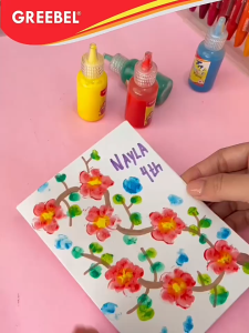 GREEBEL Finger Paint 4 Warna Edukasi Anak / Greebel Cat Air 4 Warna 20 ml Aman Washable Cat Warna Anak Finger Painting Sensory Play