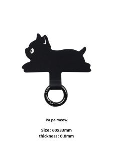 Ekax Fun Cat Mobile Phone Hanging Piece Ultra-Thin Solid Phone Lanyard Clip Halterneck Crossbody Wrist Strap Gasket