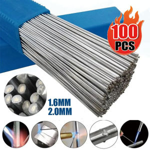 [Warm Homie] 100Pcs 1.6/2.0/2.5mm Low Temperature Welding Rods Copper Aluminum Iron Stainless Steel Cored Welding Rod Solder Wire Electrode Welding Rods