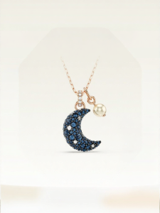 Swarovski | Star and Moon Design Imitation Pearl Necklace