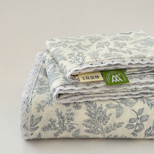 Nanjiren | Bộ Drap Gối Đôi Lớp Voan Không Pha Cotton 3 Mảnh