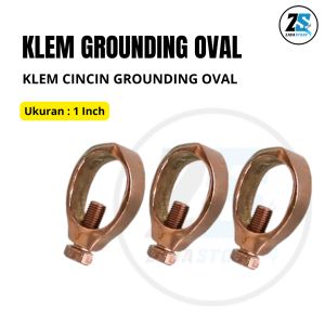 Clamp Klem Cincin Grounding Oval Stick For Rod Isolator Kabel Penangkal Anti Petir Clem Clamp Ground Rod Copper Ring