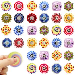6pcs Graffiti Retro Style Fingertip Top Color Small Top Decompression Toy Small Gift Childrens Birthday and School Start Gift