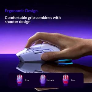 AULA | AULA SC525 3-Mode Wireless Mouse 10000 DPI Adjustable Type-C Fast Charging Ergonomic Grip for Big Hands RGB Backlit Stable