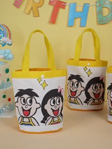 Belfoyer กระเป๋าถือผ้าใบน่ารักถุงอาหารกลางวันการ์ตูนสำหรับเด็กกระเป๋าช้อปปิ้งแบบพกพาสำหรับสุภาพสตรีของขวัญมือเพื่อนร่วมงานเทศกาล