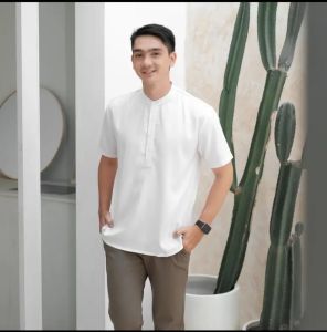 kemeja cowok casual kurta hanafi koko lengan pendek