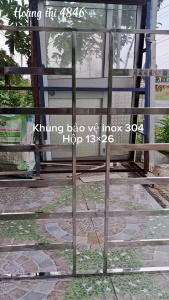 Inox Khung inox chống trộm bằng hộp 13*26 Inox 304